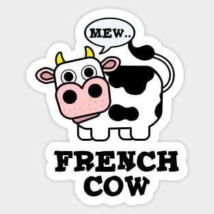 French Cow Cute Animal Pun Sticker